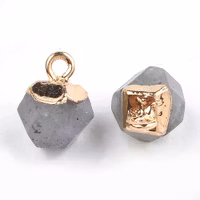 Guldfärgad facetterad berlock labradorite, 1 st