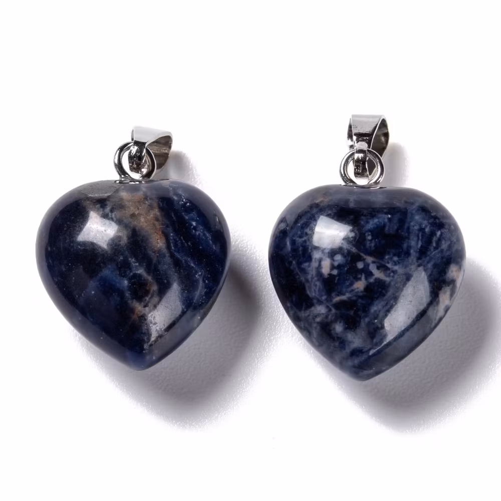 Antikfärgat hänge hjärta lapis, 1 st