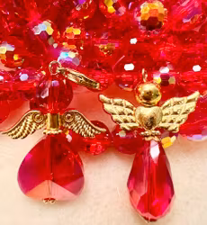 Facetterade glasdroppar röda AB 15 mm, 10 st