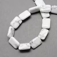 Howlite bumling rektangel vit, 1 st