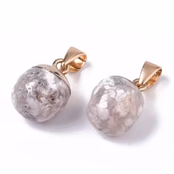 Guldfärgat blomsteragat hänge, 1 st