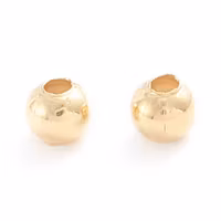 Guldfärgat rostfritt stål pärlor 2 mm med 18k plätering, 50 st
