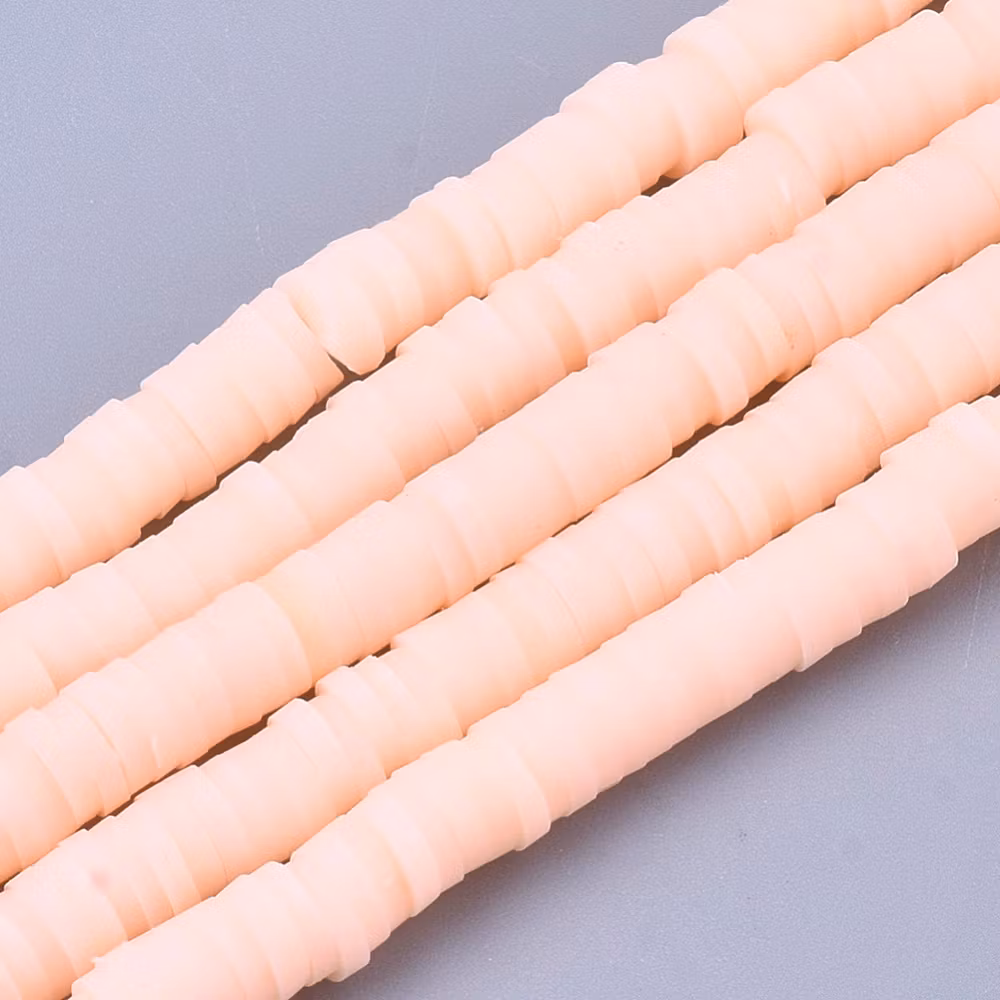 Heishi pärlor aprikos, 1 sträng