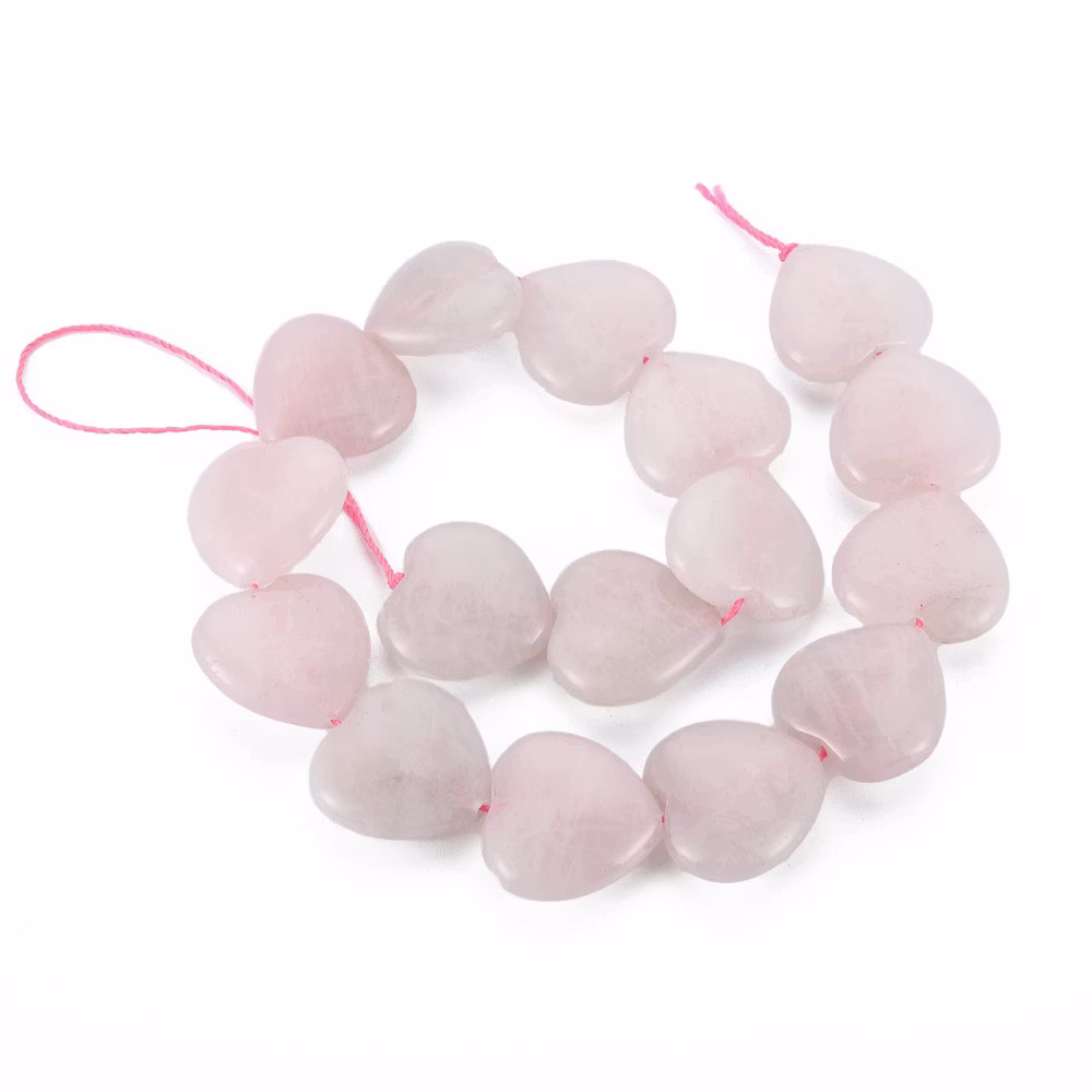 Rosenkvarts hjärta 25 mm, 1 st