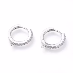 Antikfärgade runda brisyrer med cubic zirconia, 1 par