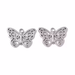 Rostfritt stål hänge fjäril, 1 st