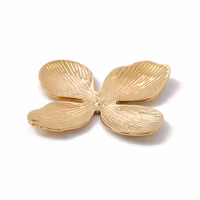 Guldfärgat rostfritt stål hänge blomma med PVD plätering, 1 st