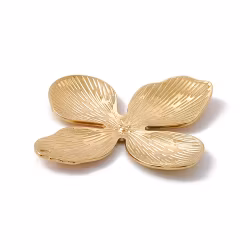 Guldfärgat rostfritt stål hänge blomma med PVD plätering, 1 st