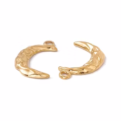 Guldfärgat rostfritt stål hänge måne med PVD plätering, 1 st