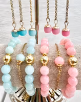 Jade 8 mm ljusblå, 1 sträng