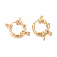 Guldfärgat rostfritt stål bojlås 24k guldplätering, 1 st