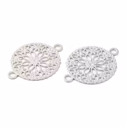 Antikfärgad connector tunn blomma, 1 st