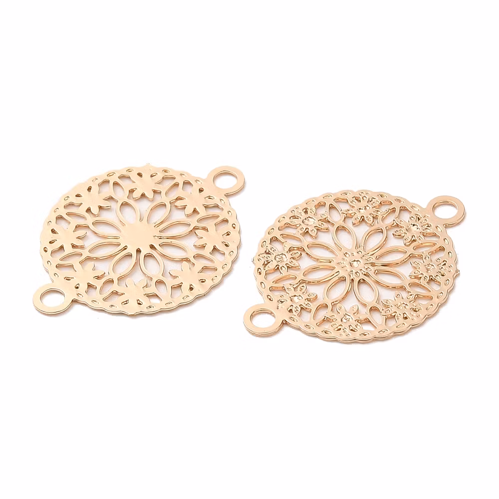 Guldfärgad connector tunn blomma, 1 st