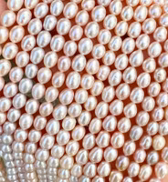 Sötvattenspärlor 4x5 mm aprikosa, 1 sträng