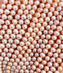 Sötvattenspärlor ca 4 mm aprikosa, 1 sträng