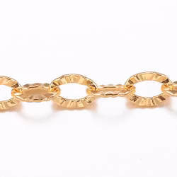 Guldfärgat rostfritt stål kedja 3.5x2.5 mm med PVD plätering, 1 m