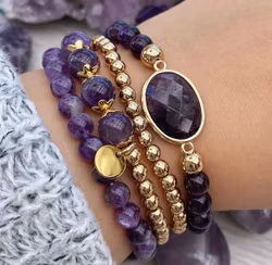 Ametist 8 mm, 1 sträng