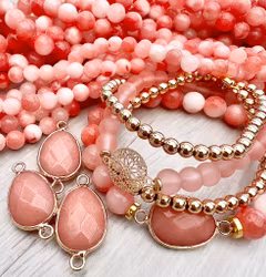 Jade 4 mm korallmelerade, 1 sträng