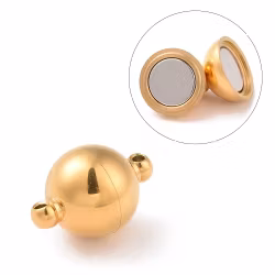 Guldfärgat rostfritt stål magnetlås rund 10 mm med PVD plätering, 1 st