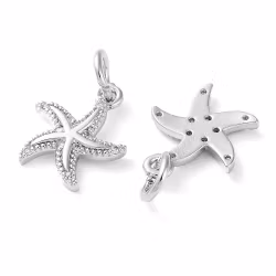 Antikfärgad berlock cubic zirconia sjöstjärna, 1 st