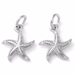 Antikfärgad berlock cubic zirconia sjöstjärna, 1 st