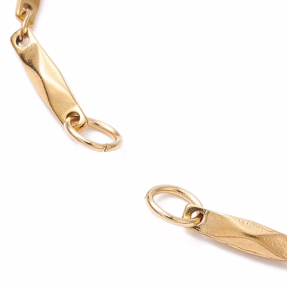 Guldfärgat rostfritt stål länkad armbandslänk med PVD plätering, 1 st