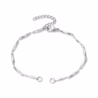 Rostfritt stål länkad armbandslänk, 1 st