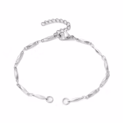 Rostfritt stål länkad armbandslänk, 1 st