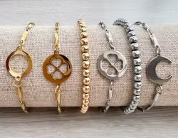 Rostfritt stål länkad armbandslänk, 1 st