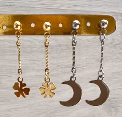 Rostfritt stål berlock måne, 10 st