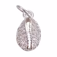 Antikfärgad berlock cubic zirconia snäcka, 1 st