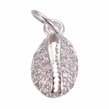 Antikfärgad berlock cubic zirconia snäcka, 1 st