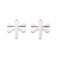 Silverfärgat rostfritt stål berlocker trollslända, 10 st