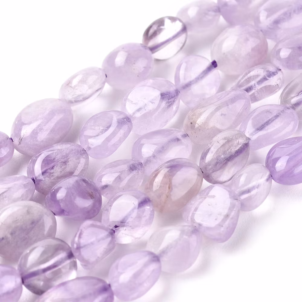 Ametist nuggets ljus, 1 sträng