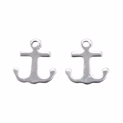 REA: Silverfärgat rostfritt stål berlock ankare, 10 st