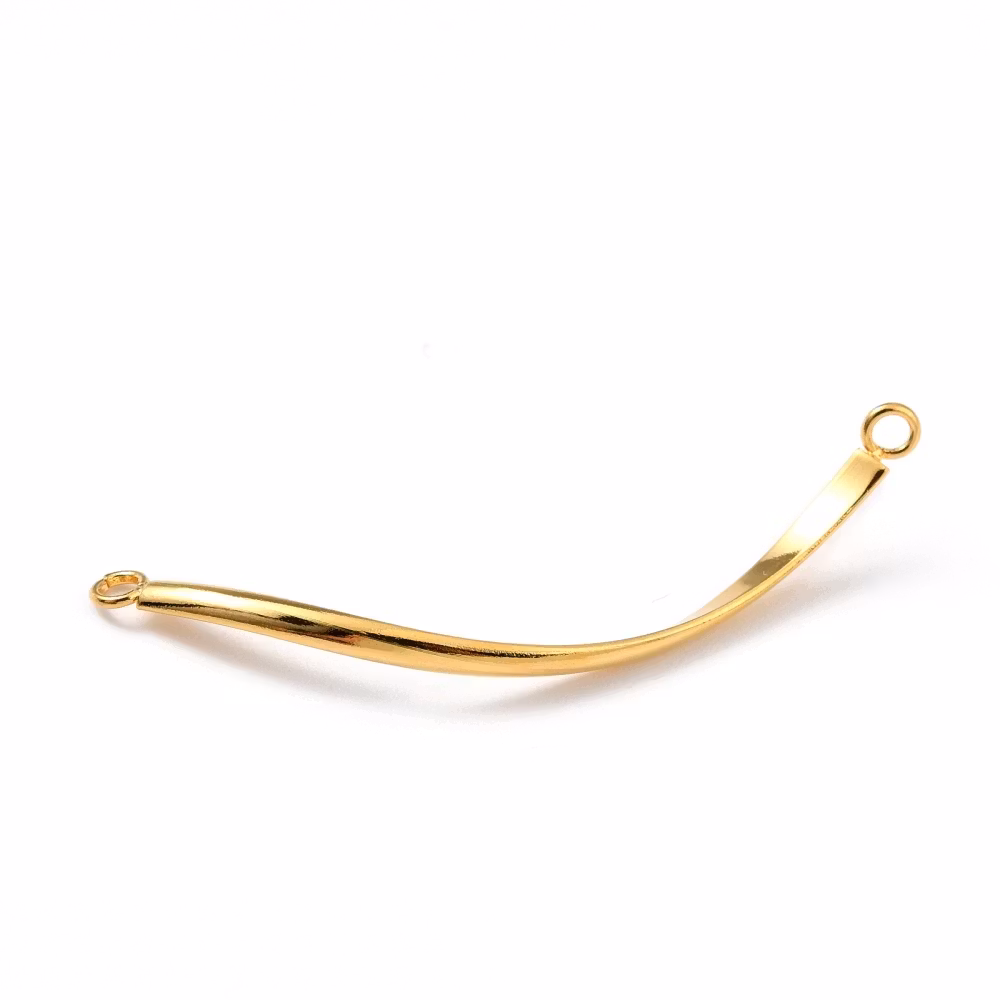 Guldfärgat rostfritt stål vridna länkar med PVD plätering, 5 st