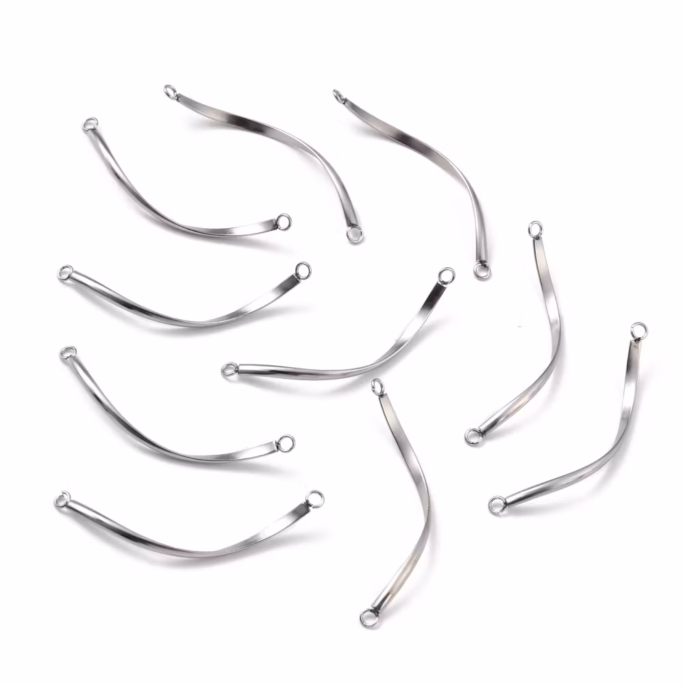 Rostfritt stål vridna länkar, 5 st