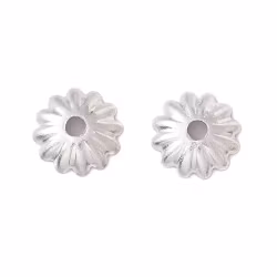 Kirurgiskt stål pärlhattar räfflade 6 mm, 10 st