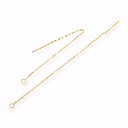 Guldfärgat rostfritt stål kedjeörhängen, 1 par