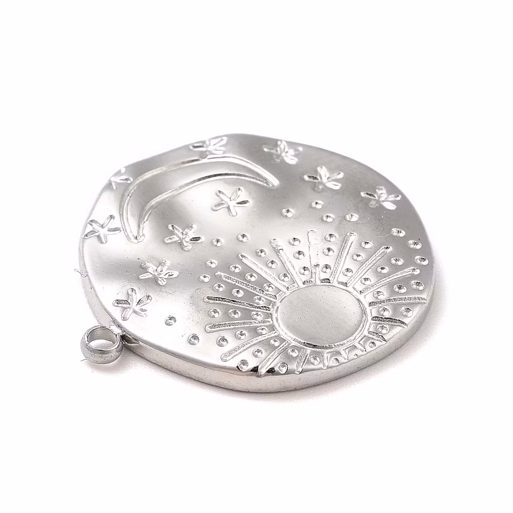 Rostfritt stål hänge moon & sun, 1 st