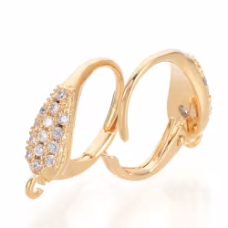 Guldfärgade breda brisyrer med cubic zirconia, 1 par