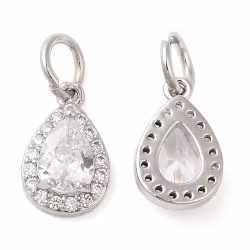 Antikfärgad berlock cubic zirconia mönstrad droppe, 1 st