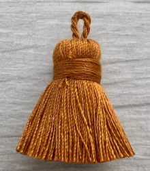 Handgjord liten bomullstofs mörkgul, 1 st