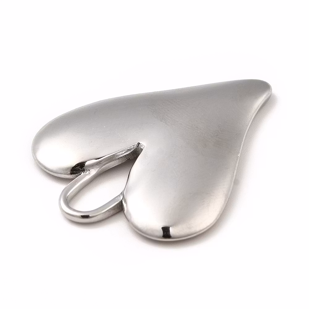 Rostfritt stål hänge stort hjärta, 1 st