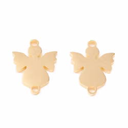 Guldfärgat rostfritt stål connector ängel med PVD plätering, 1 st