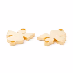 Guldfärgat rostfritt stål connector ängel med PVD plätering, 1 st