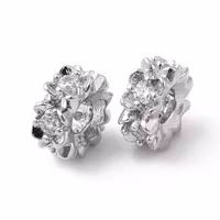 Antikfärgad strassrondell blommor med cubic zirconia, 1 st