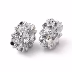 Antikfärgad strassrondell blommor med cubic zirconia, 1 st