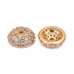 Guldfärgad pärlhatt med cubic zirconia, 1 st