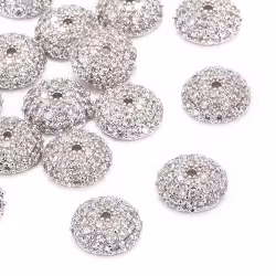 Antikfärgad pärlhatt med cubic zirconia, 1 st
